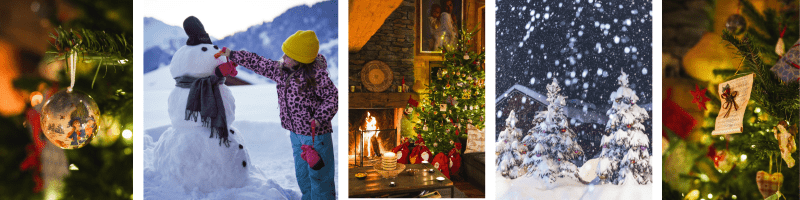 christmas trees, christmas skiing, family skiing, snowy christmas